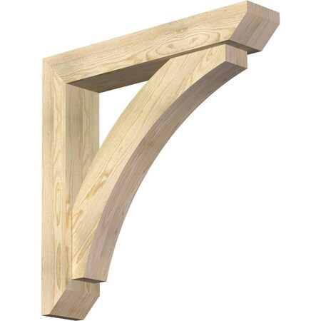 Ekena Millwork Thorton Slat Rough Sawn Bracket w/ Offset Brace, Douglas Fir, 6"W x 32"D x 32"H BKT0604X32X32THR06RDF